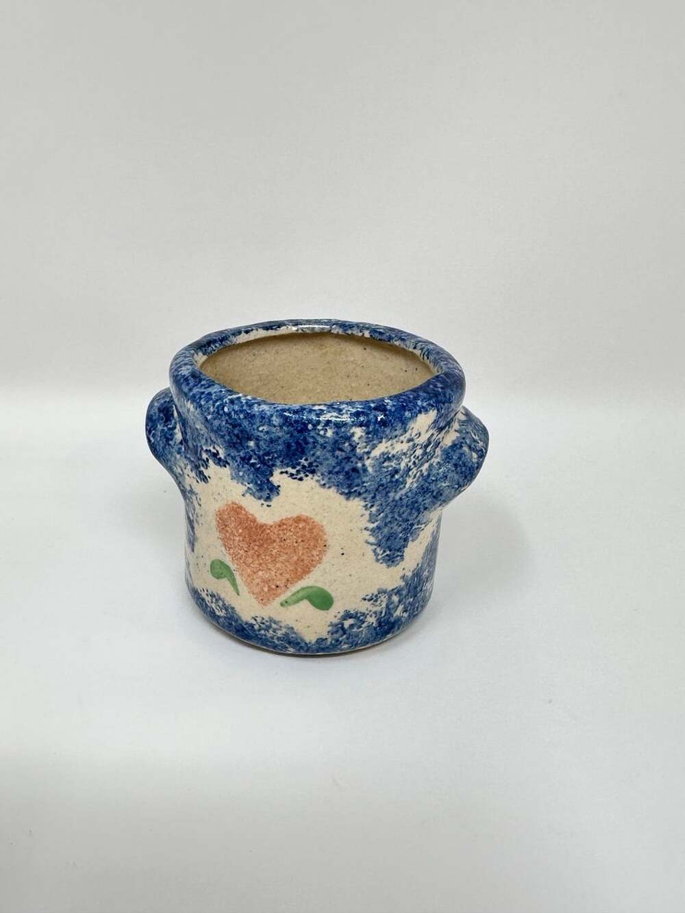 Kirsten Core Sponge Stoneware Blue & White miniature 90’s vintage pottery crock